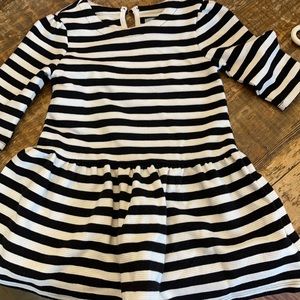 Black & white stripe peplum dress